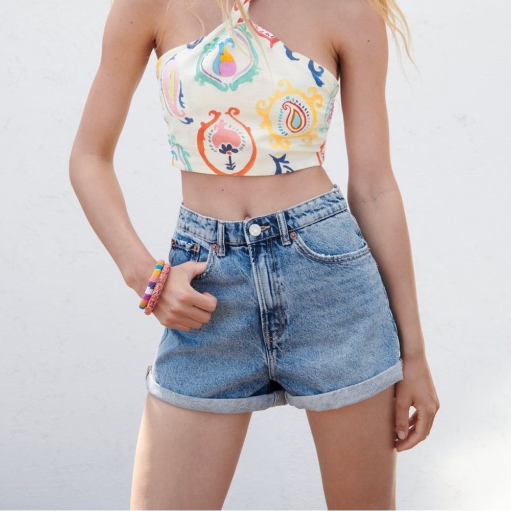 NWT Zara Mom Fit Bermuda Shorts - Sz US 10 / EUR 42